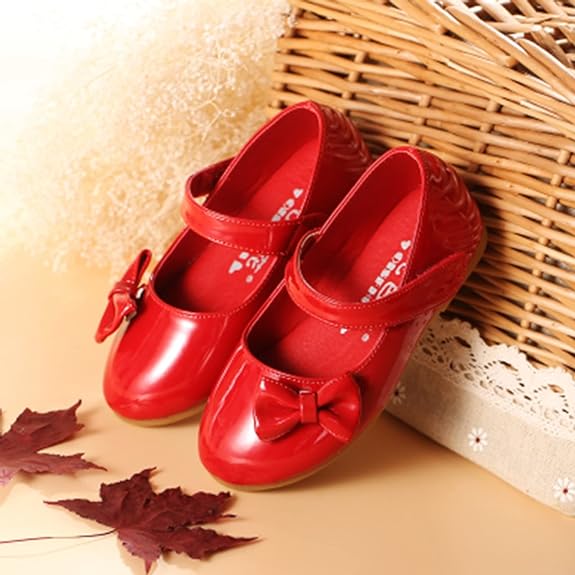 Girl's Leather Shoes, Red