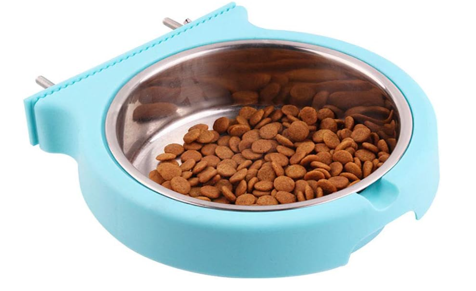 Removable Stainless Steel Hanging Pet Bowl, Pink