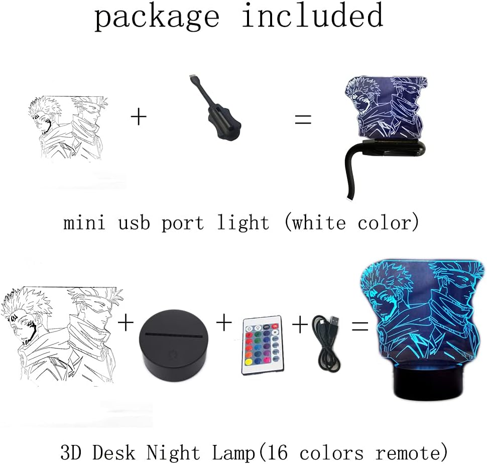 Jujutsu Kaisen 3D Illusion Lighting, 16 Colors Change Remote