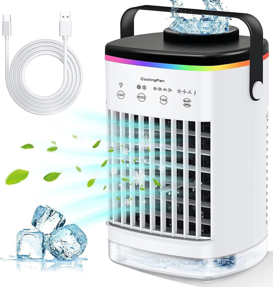 LEAEYFE Portable Air Conditioners, Cooling Fan Mini Air Conditioner Portable, 4 Wind Speed