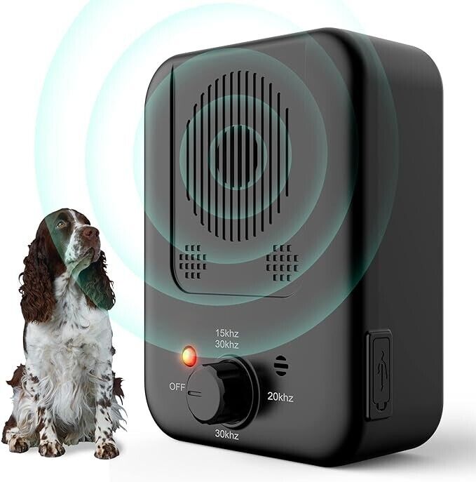 Adjustable Waterproof Anti-Barking Device With Control Up to 50 Ft Range, 3 Levels, Indoor & Outdoor Use