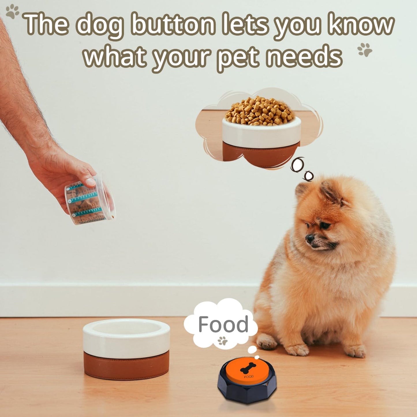RIBOSY Dog Buttons for Communication, 6 Pcs Dog Speech Training Buzzers, Recordable Buttons with 50 Training Stickers