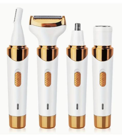 Professional Lady Shaver 4-In-1 Grooming Kit, Nose Trimmer, Body Shaver, USB Charge, Bikini Shaving System, Eyebrow Trimmer