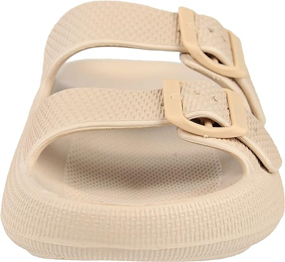 Men's Pillow Sandals with  Adjustable Buckles & Thick Sole, Size 11