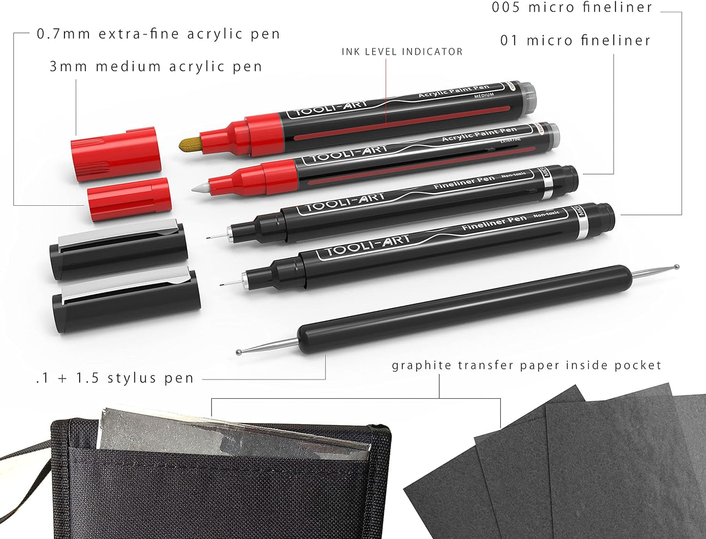 Rock Painting Starter 19 Pen Set In Zipper Case