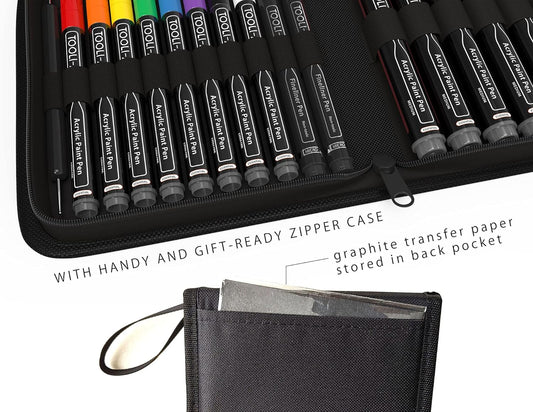 Rock Painting Starter 19 Pen Set In Zipper Case
