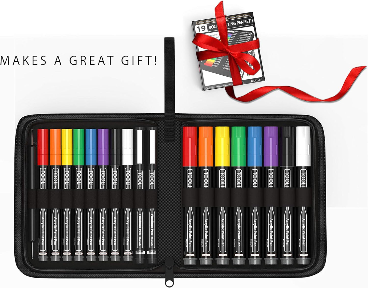 Rock Painting Starter 19 Pen Set In Zipper Case