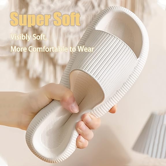Pillow Slippers for Women, Non-Slip, Quick Drying Open Toe Super Soft & Comfy