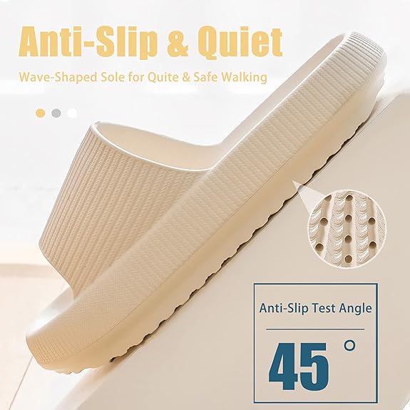 Pillow Slippers for Women, Non-Slip, Quick Drying Open Toe Super Soft & Comfy