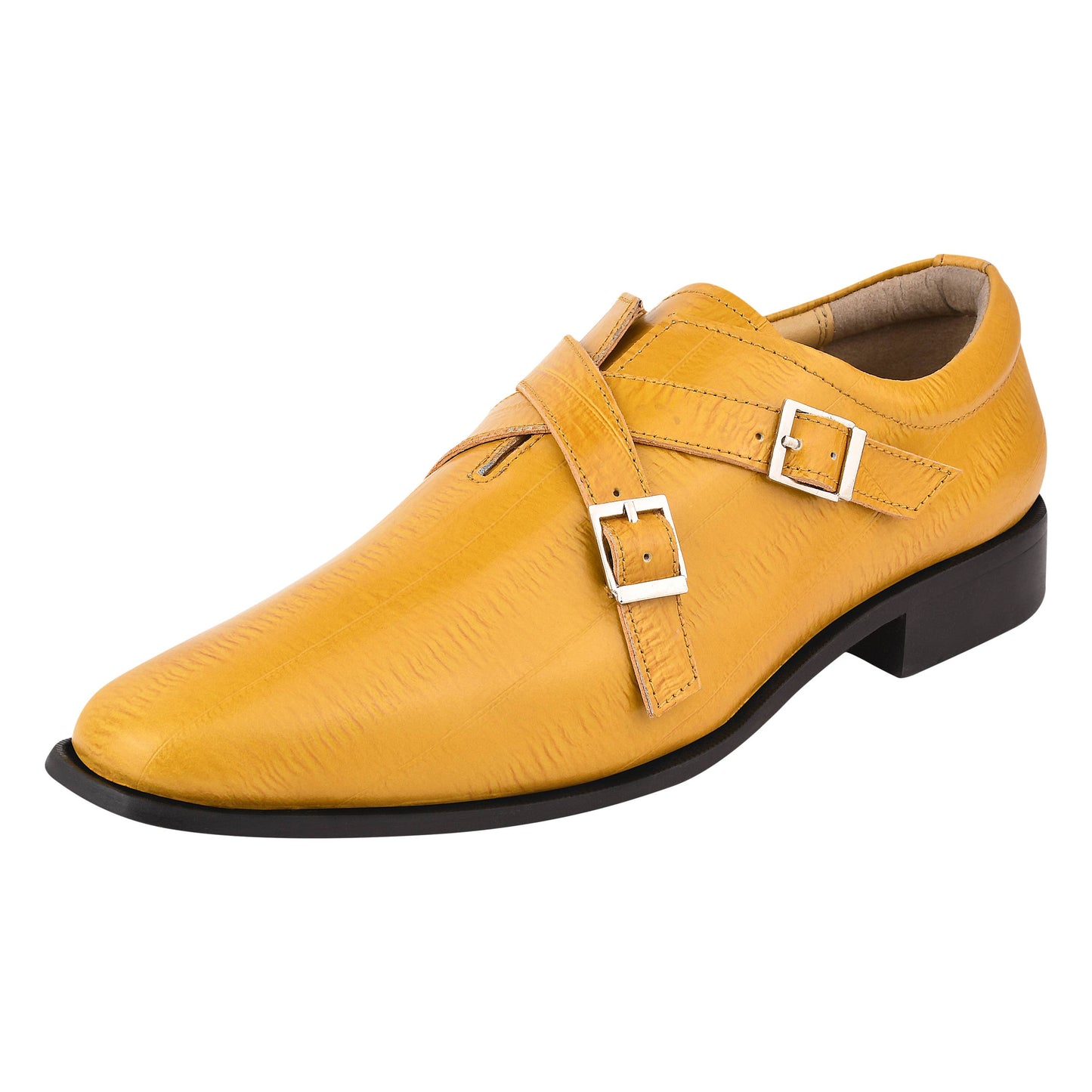 LIBERTYZENO Donna Men Leather Monk Strap Shoes